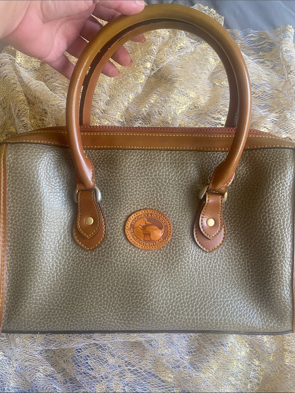 Dooney & Bourke Olive and Brown Leather bag